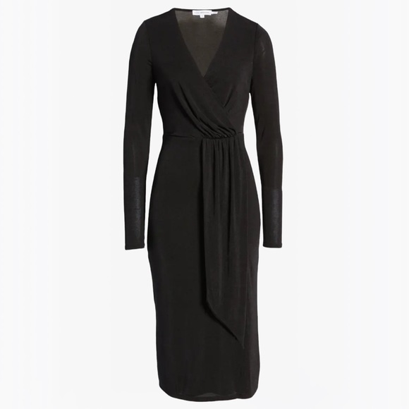 Good American Shimmer Long Sleeve Faux Wrap Dress - M - Picture 11 of 16